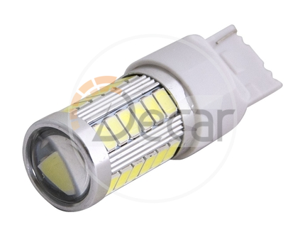 Комплект светодиодных ламп SVS W21/5W/7443- 30SMD 5630 + 1*3Вт, Белый с линзой