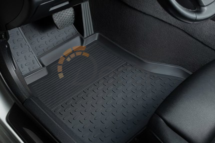 Резиновые коврики с высоким бортом Ford Explorer V 3,5L (2010-2015) узкая площадка под левую ногу
