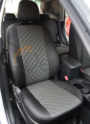 Чехлы из экокожи Ромб для Volkswagen Caddy (2 места) 2004-2015