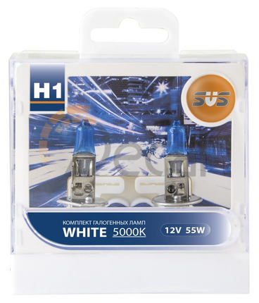 Комплект галогенных ламп H1 55W + W5W white, White 5000K, SVS, 0200029000
