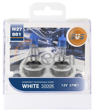 Комплект галогенных ламп H27 / 881 27W + W5W white, White 5000K, SVS, 0200032000