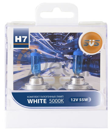 Комплект галогенных ламп H7 (PX26d) 55W + W5W white, White 5000K, SVS, 0200035000