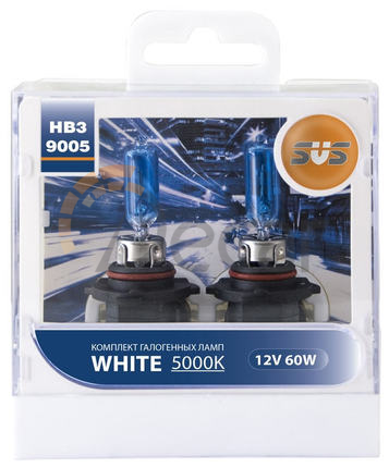 Комплект галогенных ламп HB3 / 9005 60W + W5W wh, White 5000K, SVS, 0200037000