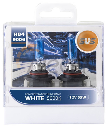 Комплект галогенных ламп HB4 / 9006 55W + W5W wh, White 5000K, SVS, 0200038000