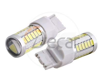 Комплект светодиодных ламп SVS W21/5W/7443- 30SMD 5630 + 1*3Вт, Белый с линзой