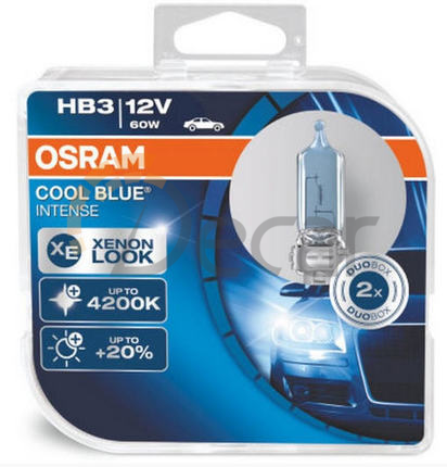 Лампы галогенные HB3 / 9005 (P20d), 12V, 60W, 4200K, Cool Blue Intense Duo Box, OSRAM, 9005СВIHCB
