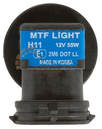 Лампы галогенные H11 (PGJ19-2), 12V, 65W, 3500K, ARGENTUM +50%, MTF Light, H5A1211