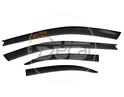 SVS. Дефлекторы окон 0080004057 CITROEN C4 AirCross 2012/Peugeot 4008 2012 ORIGINAL с хромированным молдингом из нержавеющей стали