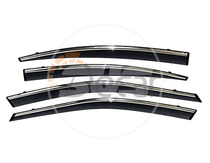 Дефлекторы окон BMW X6 (E71/E72) 2008-2014 с хромированным молдингом injection, SVS, 0080022026