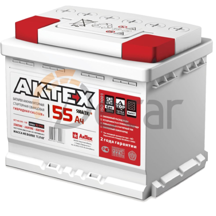 Аккумулятор АКТЕХ 55Ah 500A L+