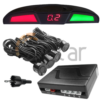 Парктроник AVS PS-444U (4 датчика+коннекторы, голосовое, цветной светодиодный дисплей с цифровым табло)