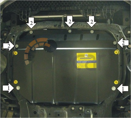 Защита "Мотодор" для картера и КПП Hyundai Elantra (2006-2010)