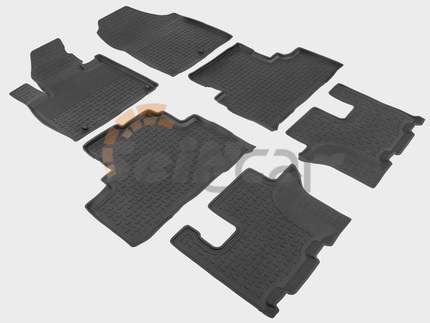 Резиновые коврики с высоким бортом для KIA Sorento Prime (3 ряда) c 2015