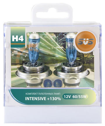 Комплект галогенных ламп H4 (P43t), 60/55W + W5W white, Intensive+130%, SVS, 0200021000