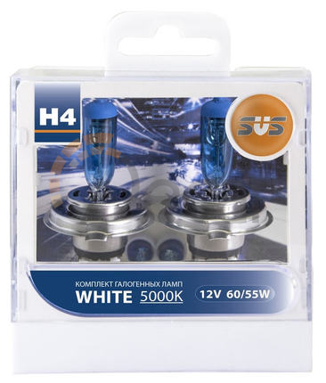 Комплект галогенных ламп H4 (P43t), 60/55W + W5W white, White 5000K, SVS, 0200034000