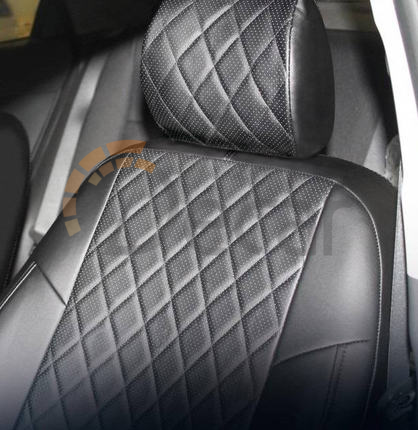 Чехлы из экокожи с прострочкой Ромб NISSAN Micra (2002-2010)