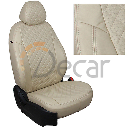 Чехлы из экокожи с прострочкой Ромб NISSAN Micra (2002-2010)