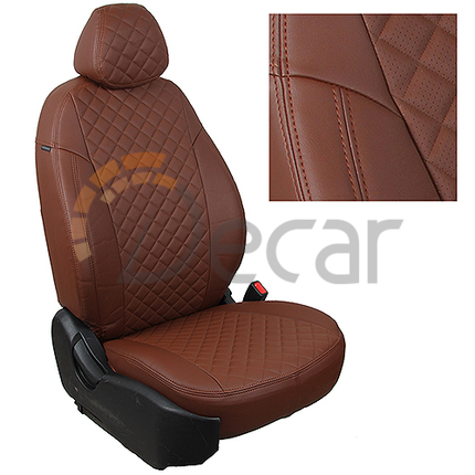 Чехлы из экокожи с прострочкой Ромб NISSAN Micra (2002-2010)