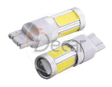 Комплект светодиодных ламп SVS W21/5W/7443 30Вт(4 COB + 2 CREE*5Вт), Белый с линзой