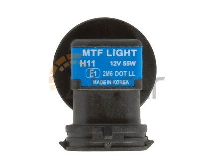 Лампа галогенная H11 (PGJ19-2), 12V, 55W, Standard +30%, MTF Light, HS1211