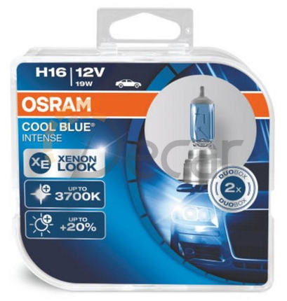 Лампы галогенные H16 (PGJ19-3), 12V, 19W ,4200К, COOL BLUE INTENSE Duo Box, OSRAM, 64219CBIHCB