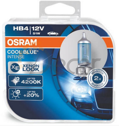 Лампы галогенные HB4 (P22d), 12V, 51W, 4200K, COOL BLUE INTENSE Duo Box, OSRAM, 9006СВIHCB