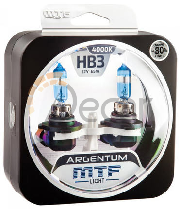 Лампы галогенные HB3 / 9005 (P20d), 12V, 65W, 4000K, ARGENTUM +80%, MTF Light, H8A12B3