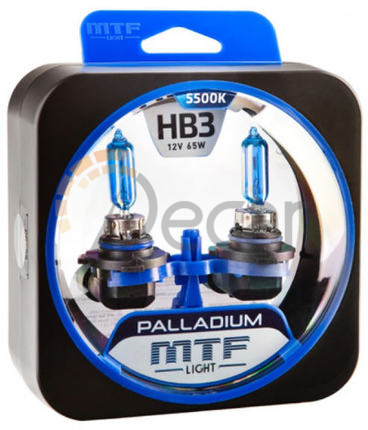 Лампы галогенные HB3 / 9005 (P22d), 12V,  65W, 5500K, PALLADIUM, MTF Light, HPA12B3