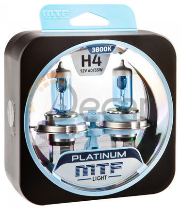 Лампы галогенные H4 (P43t),12V, 60/55W, 3800K, PLATINUM, MTF Light, HPL1204