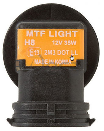 Лампы галогенные H8 (PGJ19-1),12V, 35W, 5000K,  VANADIUM, MTF Light, HVN1208